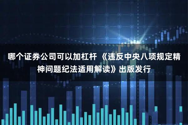 哪个证券公司可以加杠杆 《违反中央八项规定精神问题纪法适用解读》出版发行